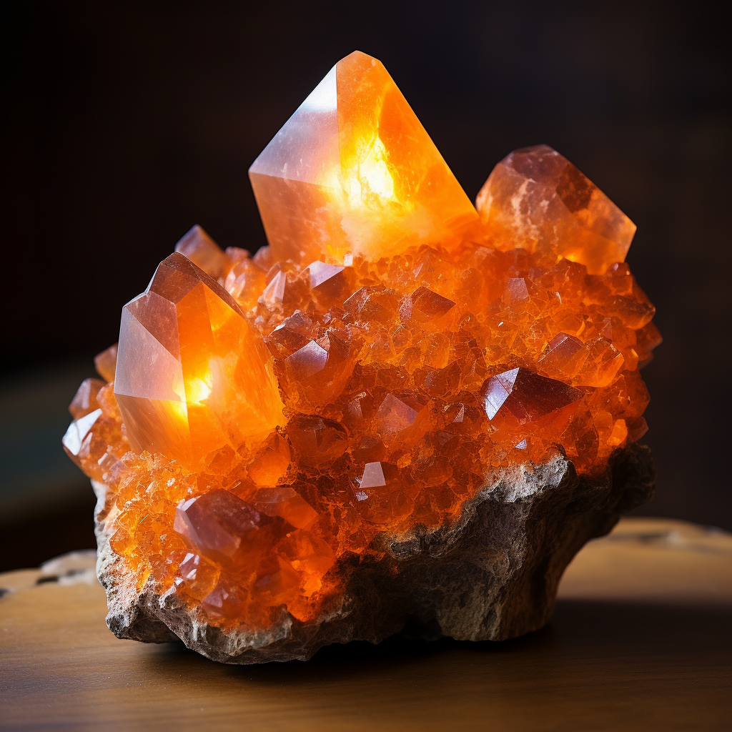 orange calcite healing crystals